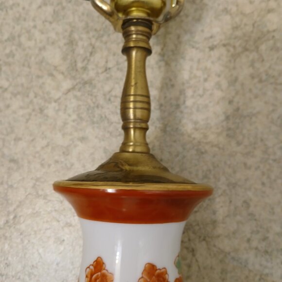Vintage Small Imari Porcelain Table Lamp – Hand-painted  Vintage Oriental/ Asian / Imari Hand Painted Ceramic Marble Foot Table Lamp